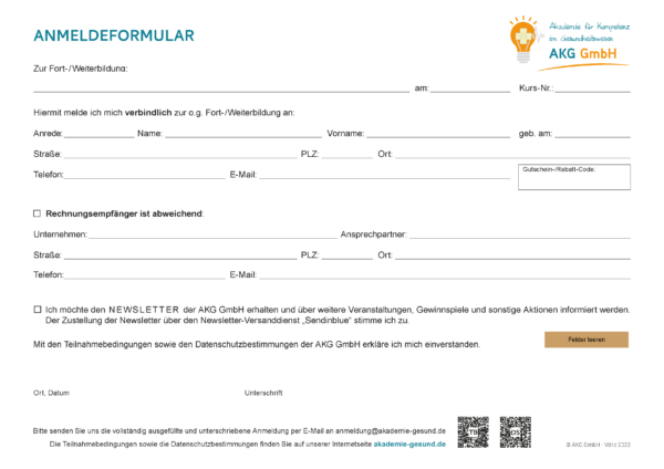 Anmeldung Unternehmen