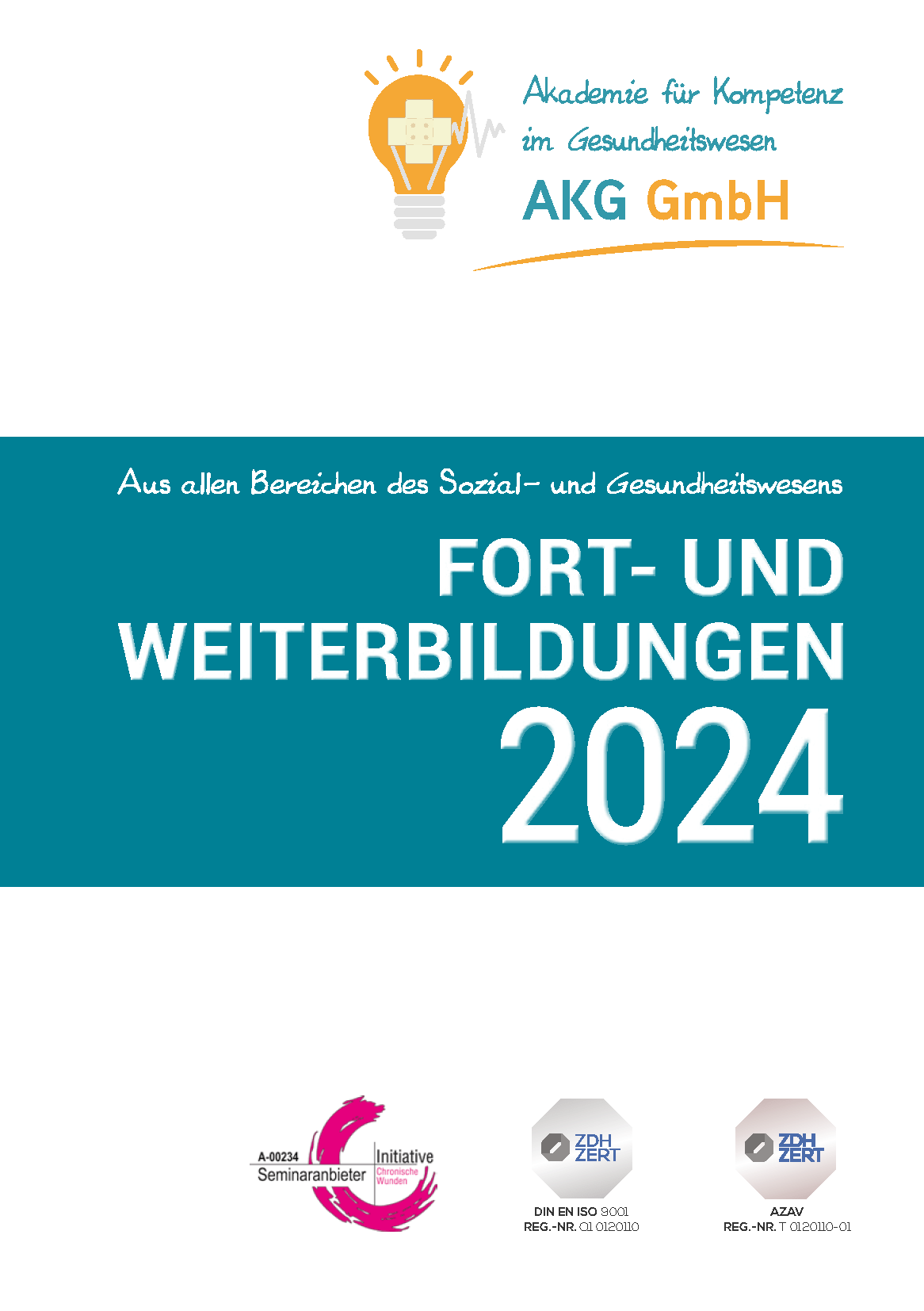 Broschüre Fort- und Weiterbildungsangebote 2023 der AKG GmbH
